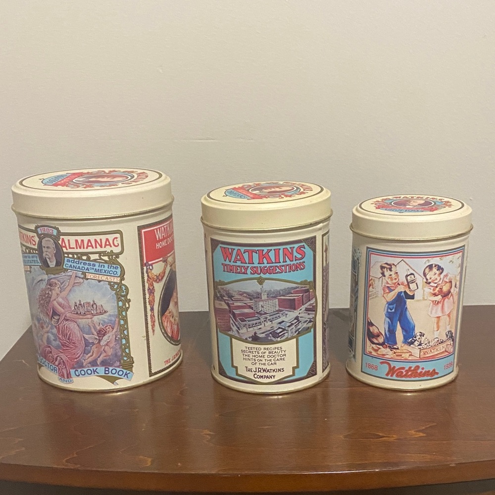 Watkins Cream Storage Tins set of 3